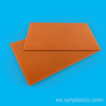Hoja laminada de papel fenólico negro / naranja eléctrico